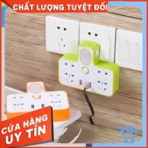 [ Bán Lẻ Giá Sỉ ] Ổ Cắm Điện Đa Năng Hình Chữ T Phát Sáng Kiêm Đèn Ngủ, Kèm 2 Cổng USB Siêu Tiện Dụng