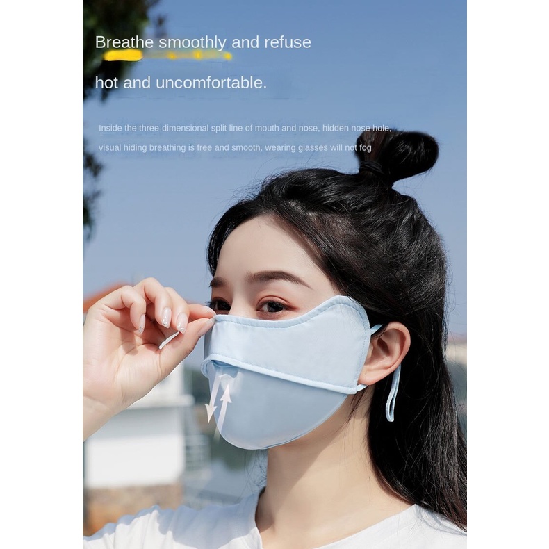 Khẩu Trang Lụa Mát Mỏng Màu Gradient Chống Nắng Thoáng Khí Thời Trang Cho Nữ