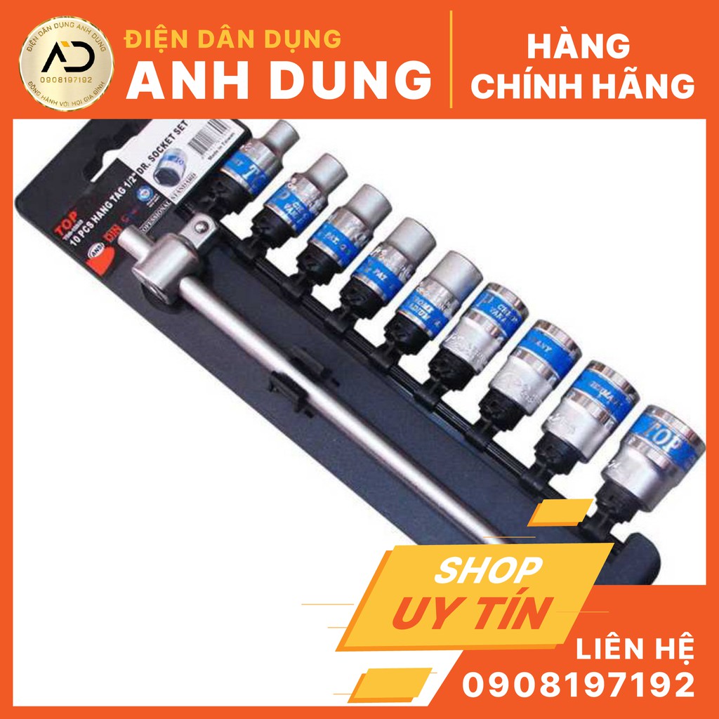 Bộ tuýp 10 món 1/2" cần kéo - TOP