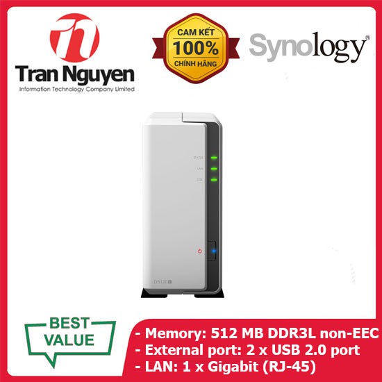 Thiết bị lưu trữ NAS Synology DS120j Chính Hãng