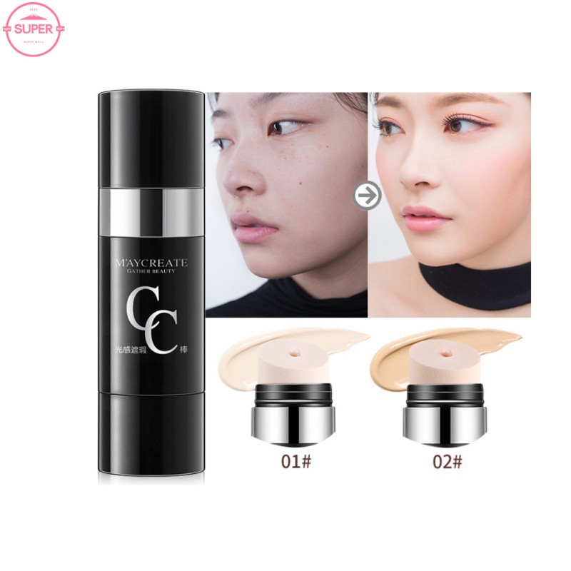 【COD】Kem CC MAYCREATE tạo lớp nền trắng dưỡng ẩm dạng thỏi cushion