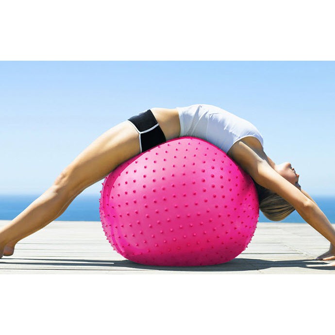 [Tặng bơm] Bóng tập Yoga trơn và gai 65cm và 75cm Dày dặn Chống nổ Hàng chất lượng giá rẻ cho người mới tập bà bầu