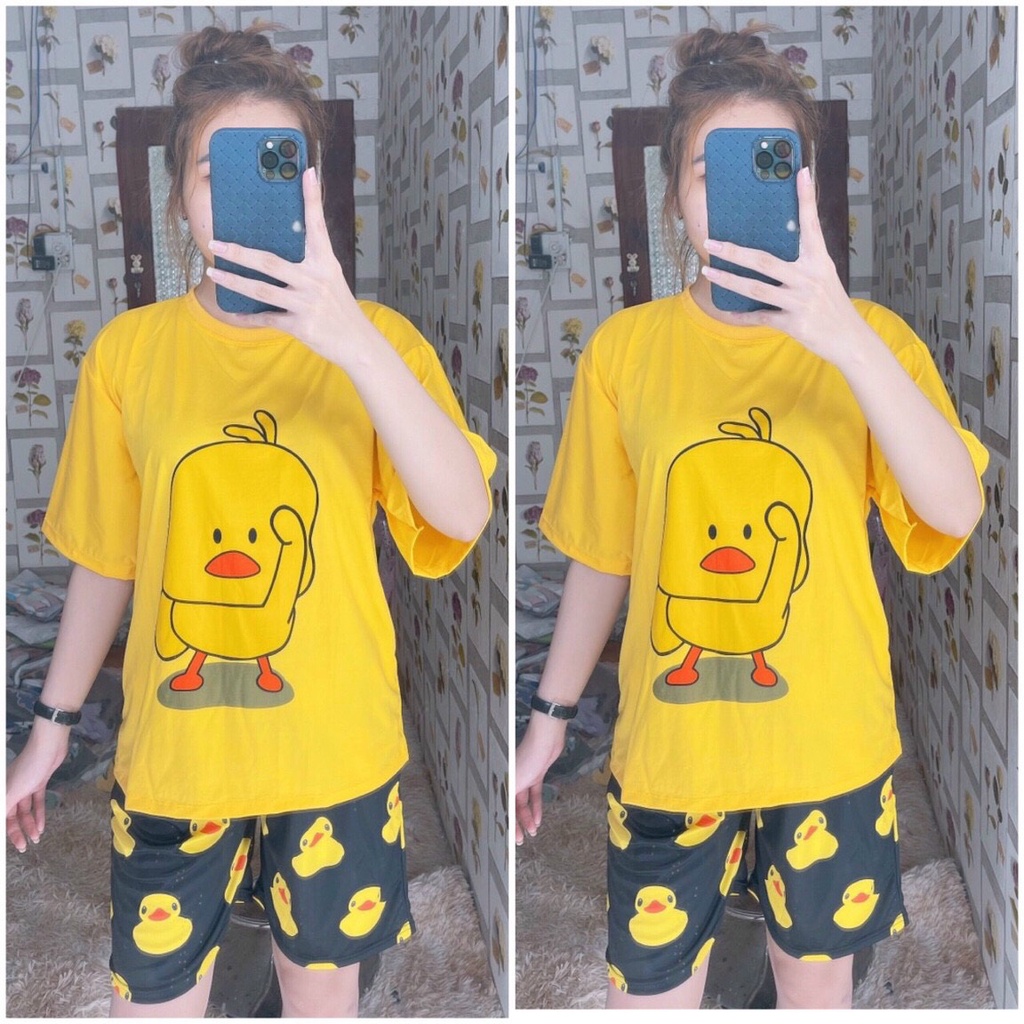 Set đồ bộ hoạt hình CHÚ VỊT  đồ bộ mặc nhà unisex nam nữ