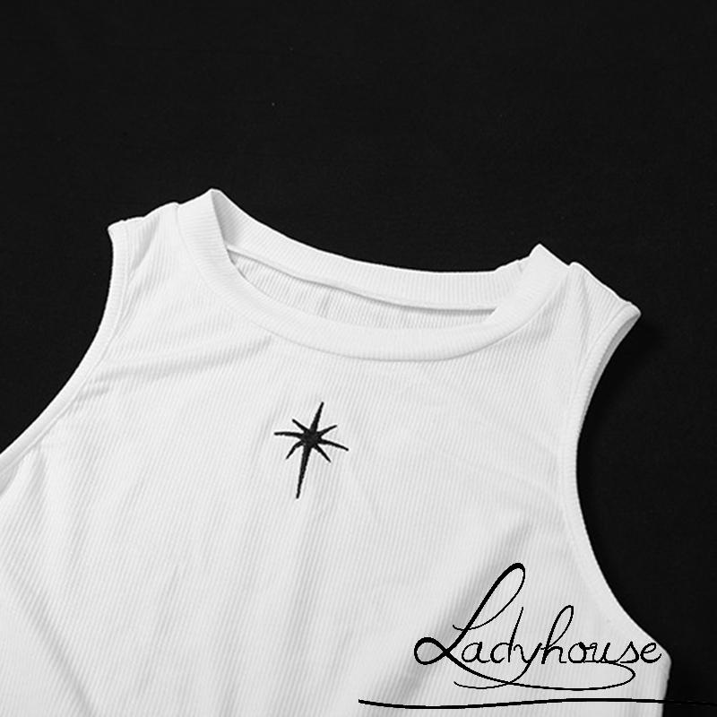 Áo Dệt Kim Hai Dây Cổ Tròn Họa Tiết Độc Đáo Thời Trang Mùa Hè Cho Nữ