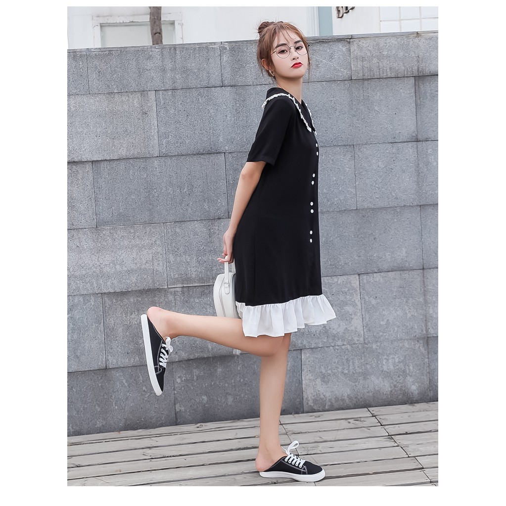 VÁY SUÔNG ĐUÔI CÁ CỔ SEN NHÚN BÈO