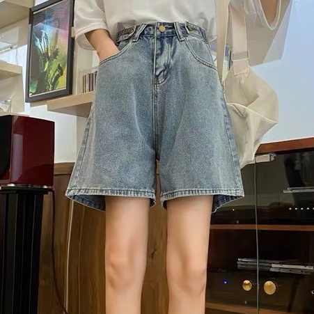 Quần short jean nữ ống rộng có cúc eo, quần sooc đùi chất bò mềm mịn Q436 SUTANO | BigBuy360 - bigbuy360.vn