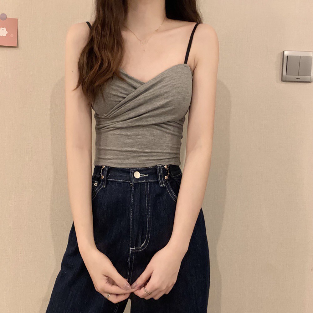 Áo hai dây có mút đệm ngực thời trang quyến rũ tùy chọn màu