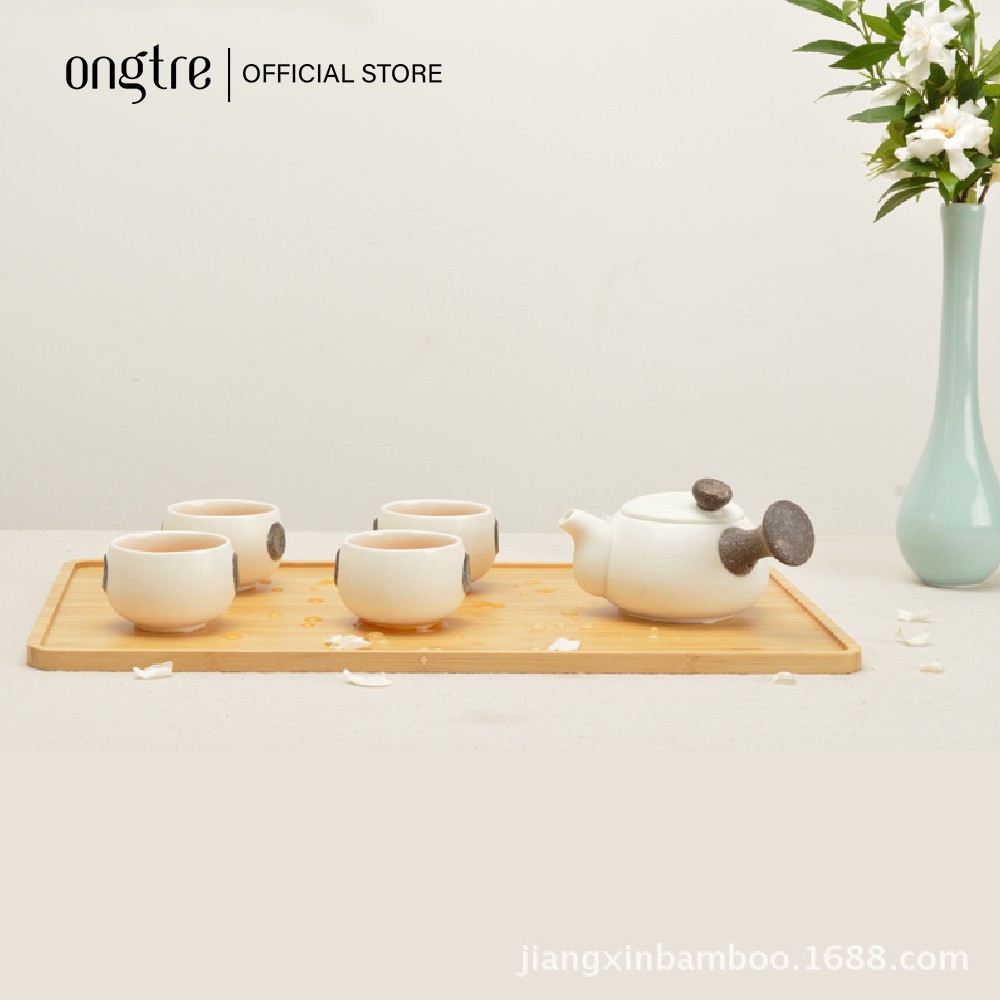 Khay tre tròn, vuông, chữ nhật decor ONGTRE hình chữ nhật đựng đồ ăn, uống trà