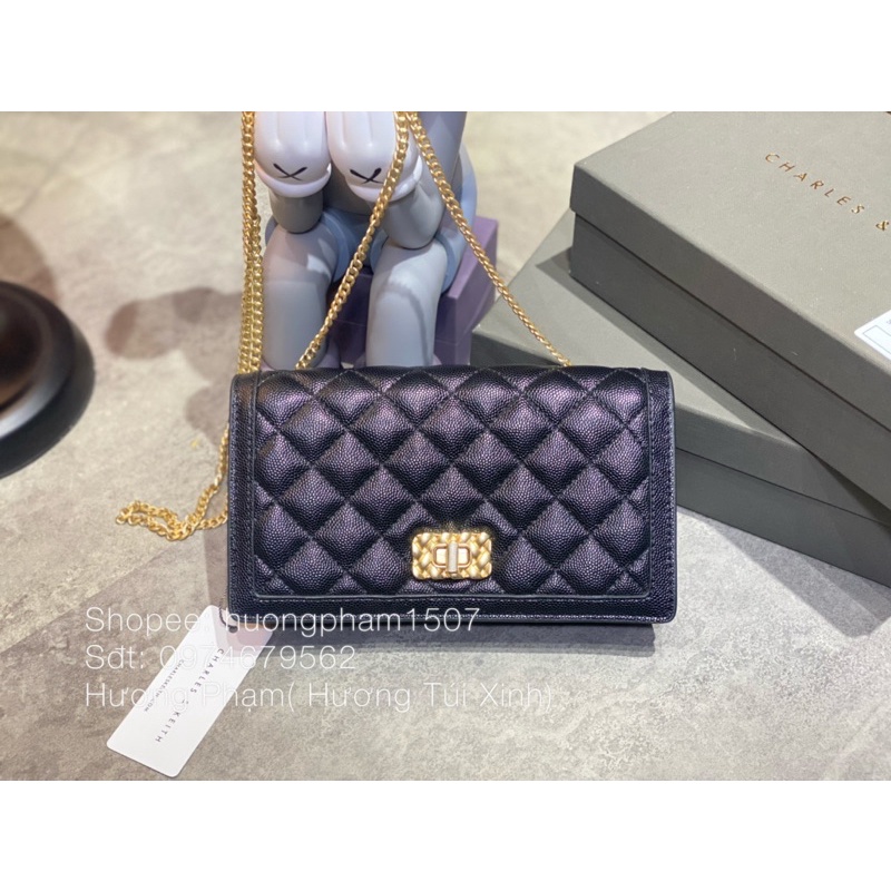 TÚI ĐEO CHÉO C KHOÁ XOAY SIZE 20 FULLBOX ẢNH THẬT