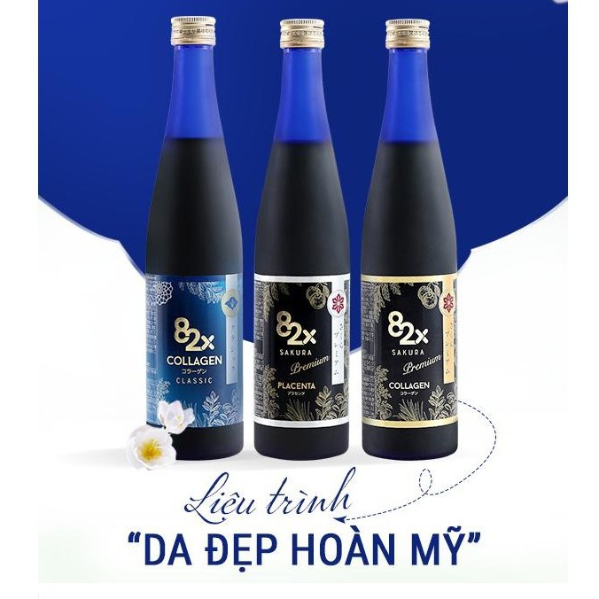 (DA ĐẸP HOÀN MỸ) Combo 3 chai 82x COLLAGEN + SAKURA COLLAGEN + SAKURA PLACENTA