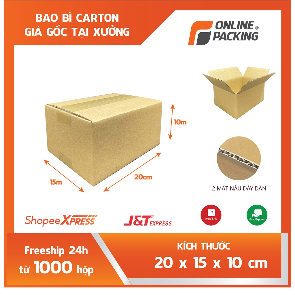 20x15x10 Bộ 100 hộp carton