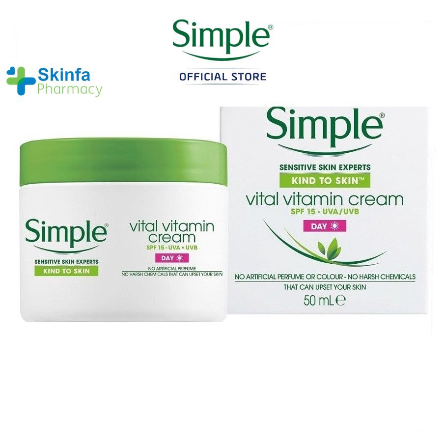 Kem Dưỡng Ẩm Simple Ngày, Đêm - Simple Day, Night Cream Kind To Skin Vital Vitamin 50ml - Skinfa.