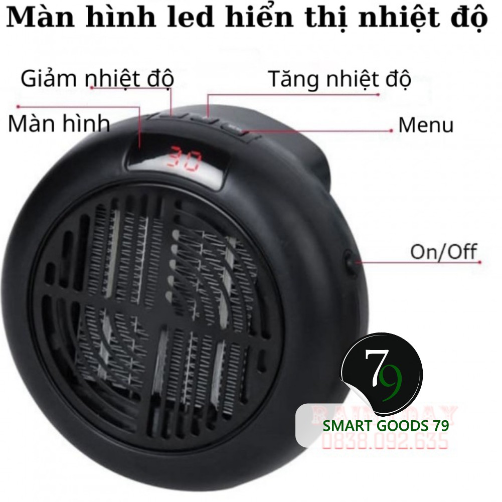 [Freeship hàng cao cấp 307] Máy sưởi Quạt sưởi ấm mùa đông mini treo tường cắm điện 900W văn phòng ngủ nhà tắm