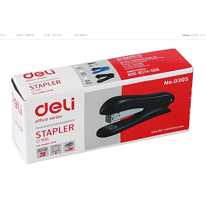 Bấm Ghim Trung Xoay 30 Tờ Deli 0305 Cao Cấp