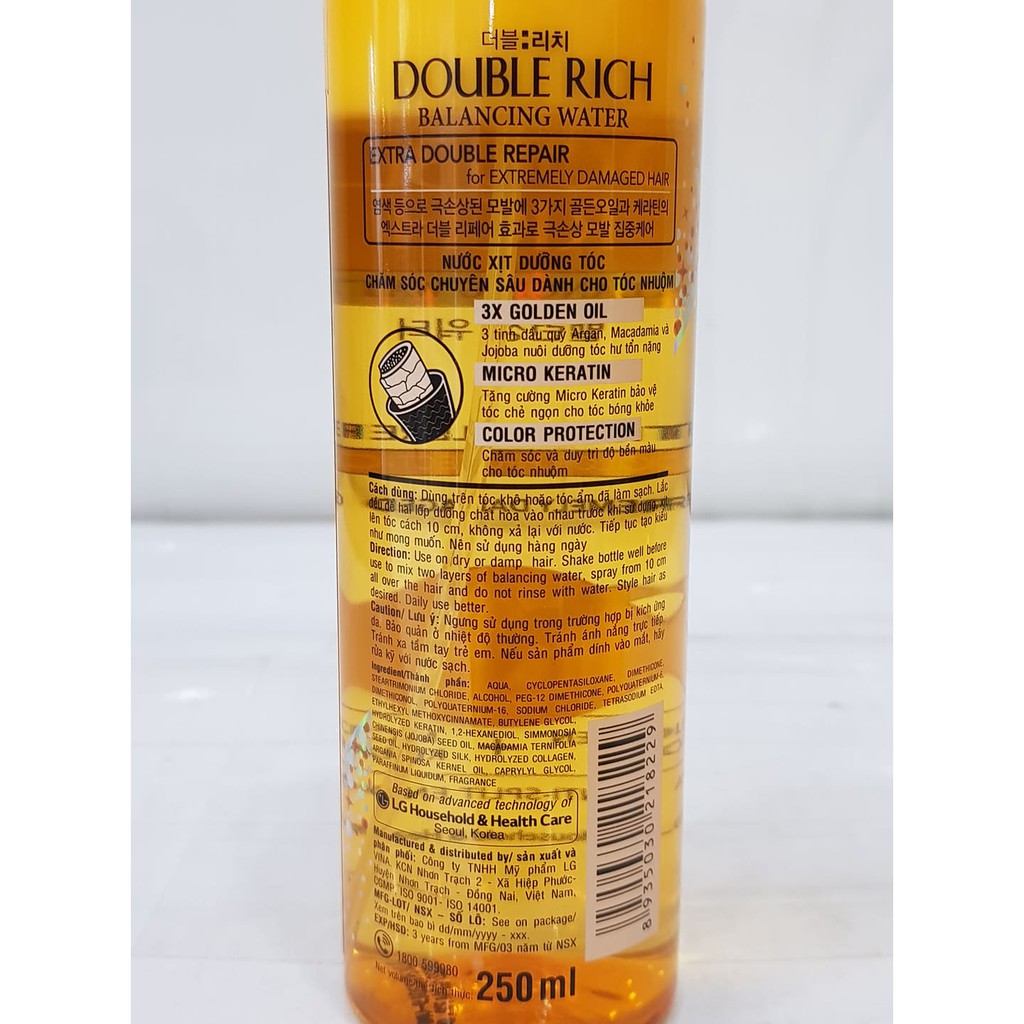 Nước Xịt Dưỡng Tóc Double Rich 250ml