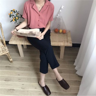 Áo sơ mi trơn tay ngắn (Có ảnh thật)