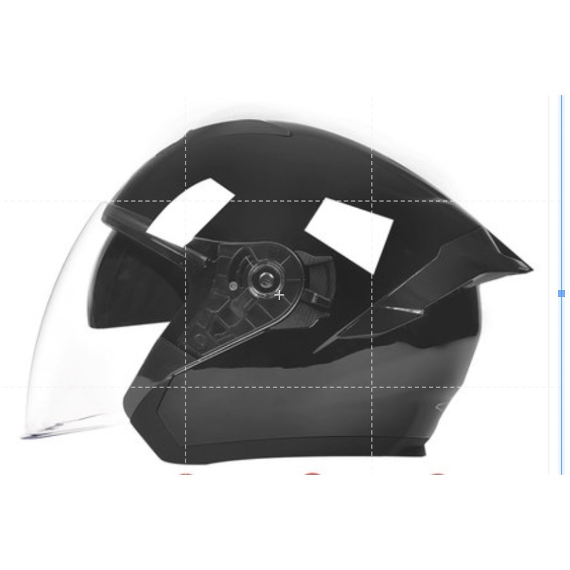 Mũ bảo hiểm 3/4 AD helmet 2 kính có đèn Led 2022.