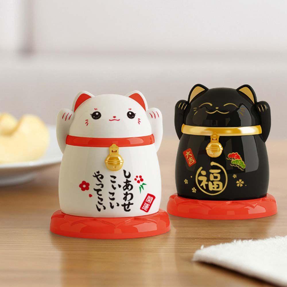 Lọ Đựng Tăm Xỉa Răng Hình Mèo May Mắn Dễ Thương Chất Lượng Cao