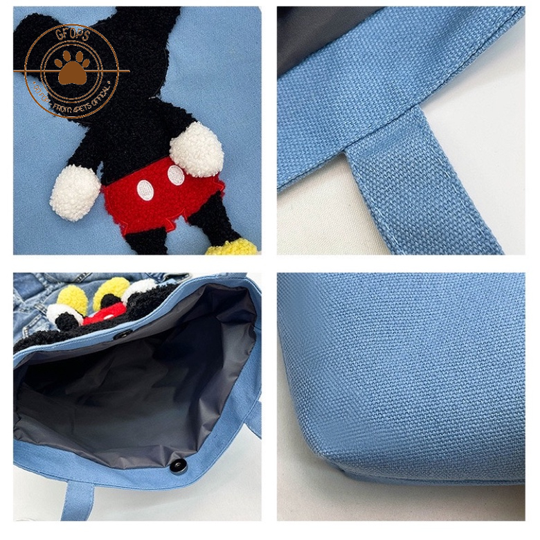 Túi tote vận chuyển cho chó mèo, thú cưng siêu chất liệu canvas dễ thương - Canvas bag cat