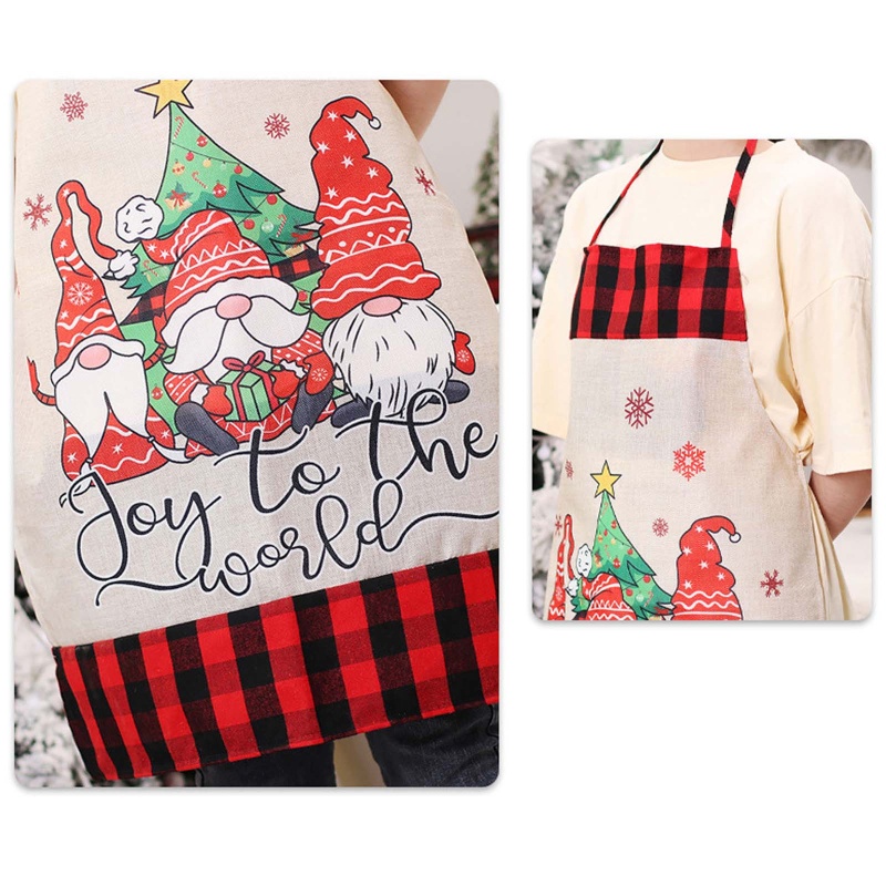 Tạp Dề In Chữ Merry Christmas Có Dây Đeo Thắt Lưng Tùy Chỉnh Tiện Dụng Cho Nhà Bếp
