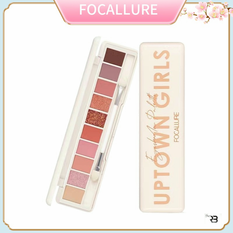FA158 Bảng phấn mắt FOCALLURE 10 màu kết cấu mịn kèm cọ và gương hai đầu