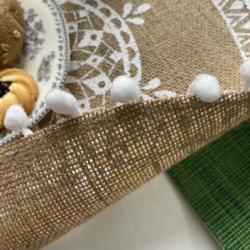 Tấm lót bàn ăn bằng cotton lanh chống trượt phong cách Bohemian đơn giản