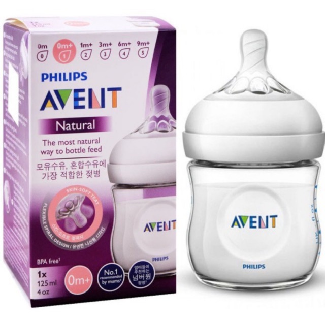 Bình sữa Philips AVENT Natural 125ml hộp đơn