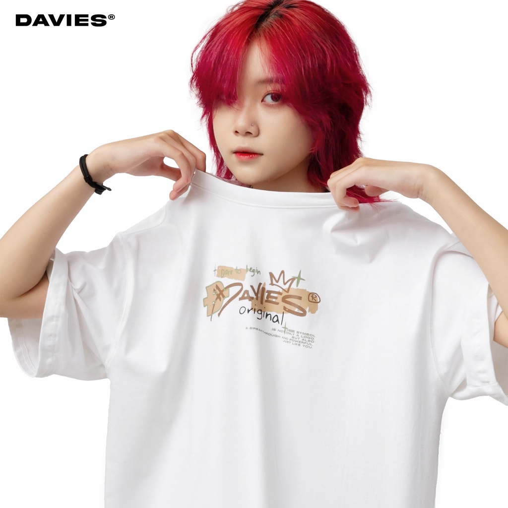 Áo thun nam nữ form rộng tay lỡ tee local brand Davies Doodle | D25-T1