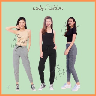 Quần jogger len tăm nữ chất tăm dày dặn co giãn cạp cao lưng chun bo gấu lady
