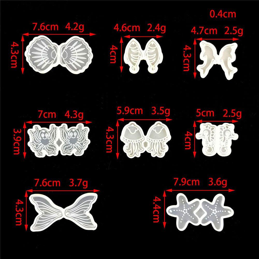 Khuôn Silicone Làm Bông Tai Epoxy UV Hình Sứa Biển DIY
