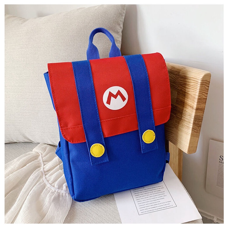 Balo Đi Học Siêu Nhẹ In Họa Tiết Hoạt Hình Mario Bros Dễ Thương Cho Bé Mẫu Giáo