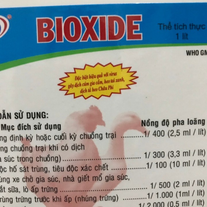 Thuốc sát trùng BIOXIDE [1 lít] hiệu quả, an toàn