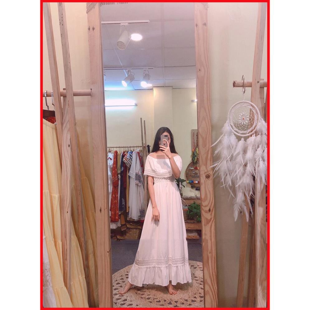 Đầm maxi trắng xòe [HÀNG CHẤT LƯỢNG] | BigBuy360 - bigbuy360.vn