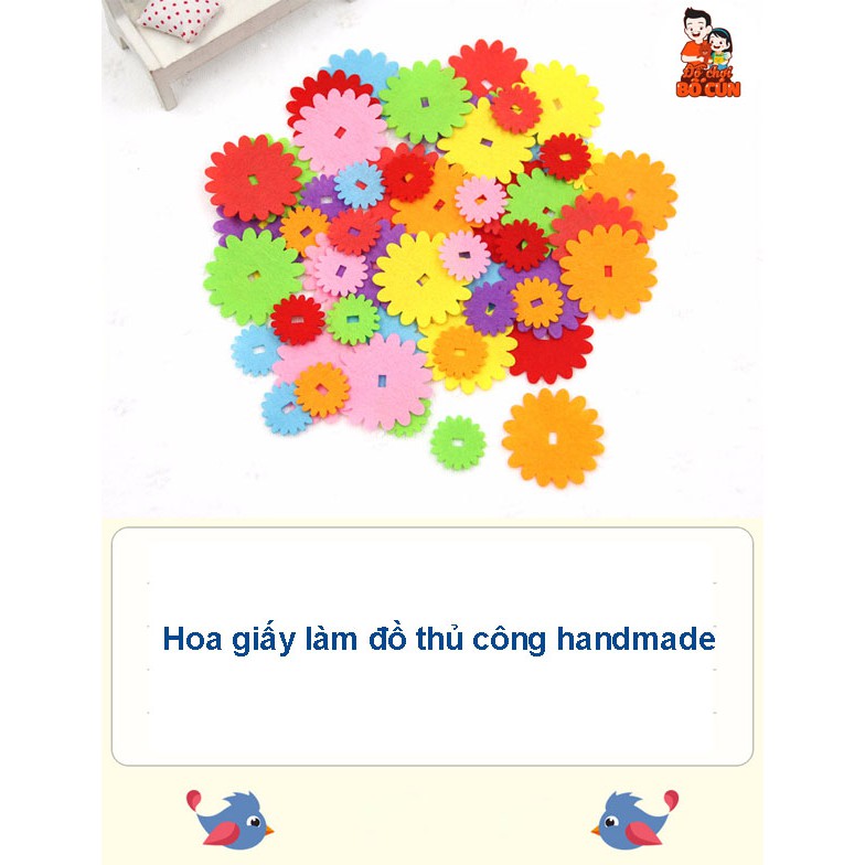 Túi hoa giấy 60 bông nhiều màu sắc kích cỡ làm đồ thủ công handmade