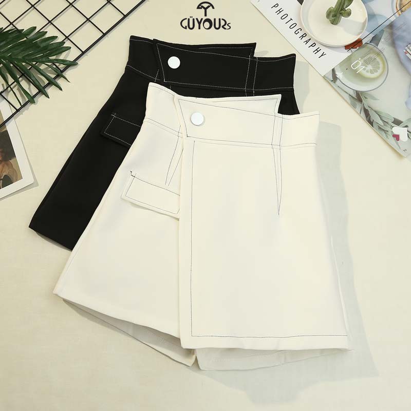 Quần giả váy cạp chéo viền chỉ nổi vải tuyết mưa cao cấp GUYOURs CVN111 | BigBuy360 - bigbuy360.vn