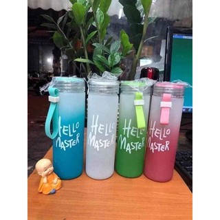 [Xả Lỗ] Bình Nước Thủy Tinh Có Dây Xách HELLO MASTER 500ml