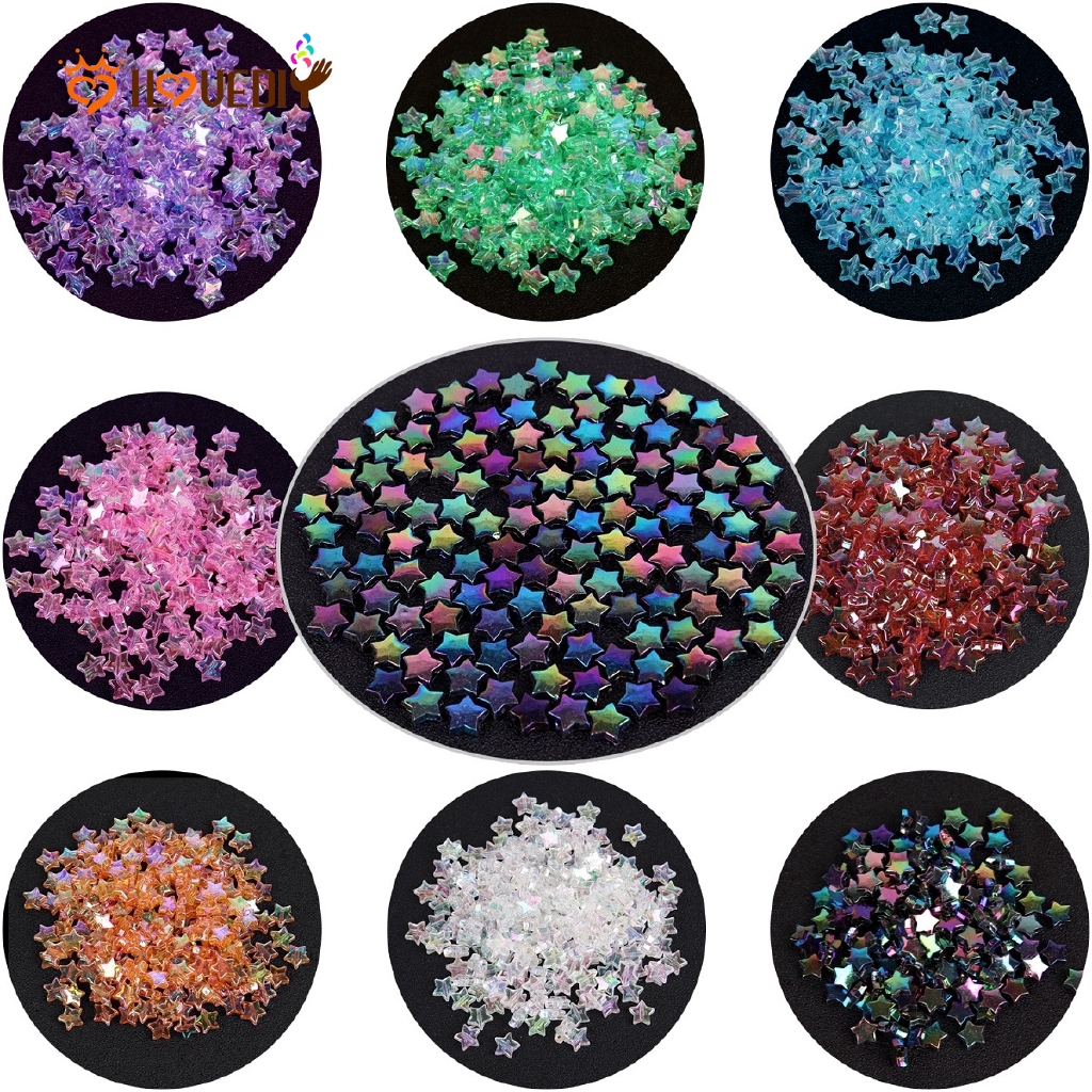 Bộ 100 Hạt Xỏ Lỗ Acrylic Làm Trang Sức