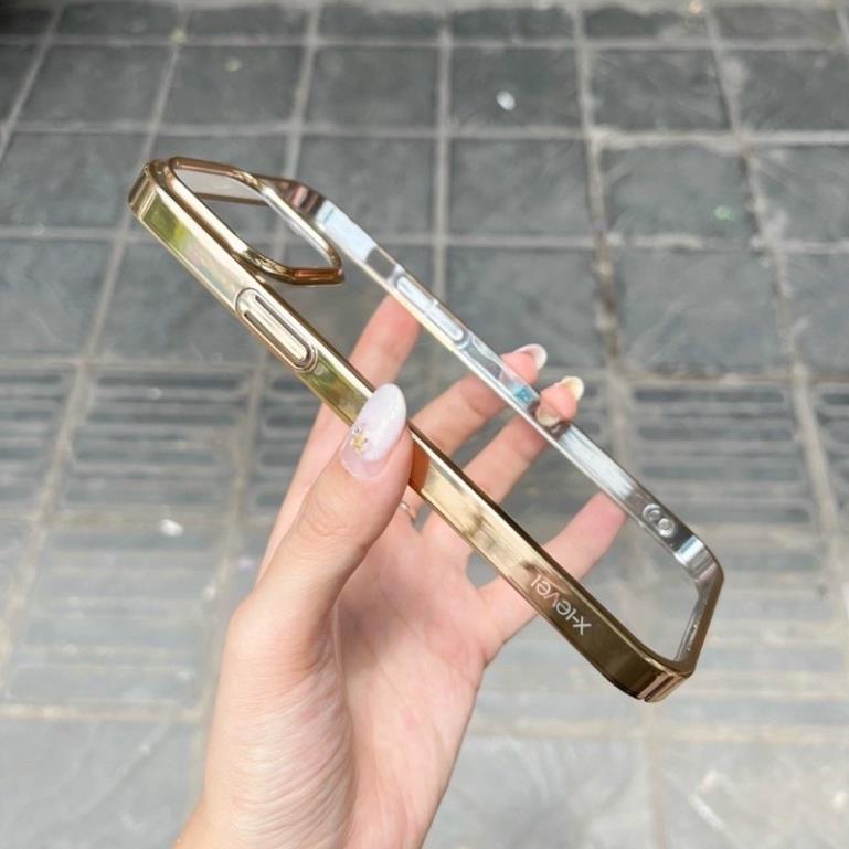 Ốp lưng X-Level trong cứng viền màu cho iPhone 14, 14 Pro, 14 Plus, 14 Pro Max 13 trong cứng không ố vàng
