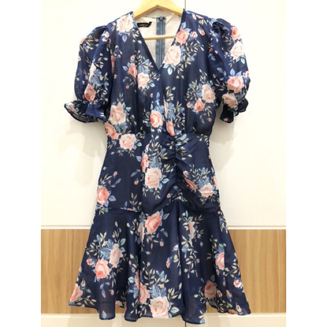 Đầm rút nhún hoa Hoivu sz S