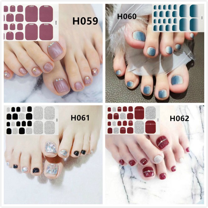 Sticker hoạt hình dán móng chân mọc ngược h018-h035