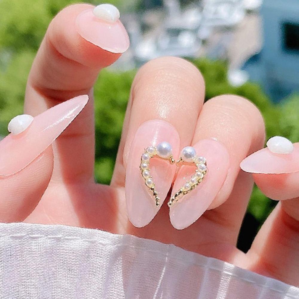Phụ Kiện Trang Trí Móng Tay Bằng Hợp Kim Hình Trái Tim Nhiều Màu Sắc