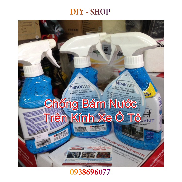 Xịt Phủ Nano Cho Kính Xe - Neverwet Rain Repellent