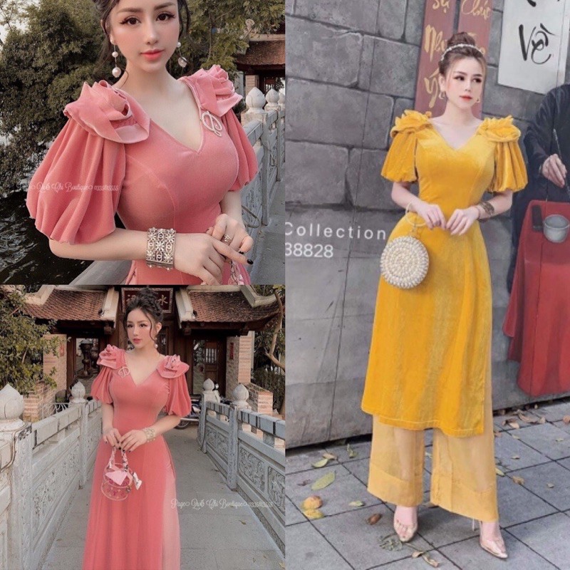 ÁO DÀI NHUNG CÁCH TÂN THIẾT KẾ SANG XỊN MỊN