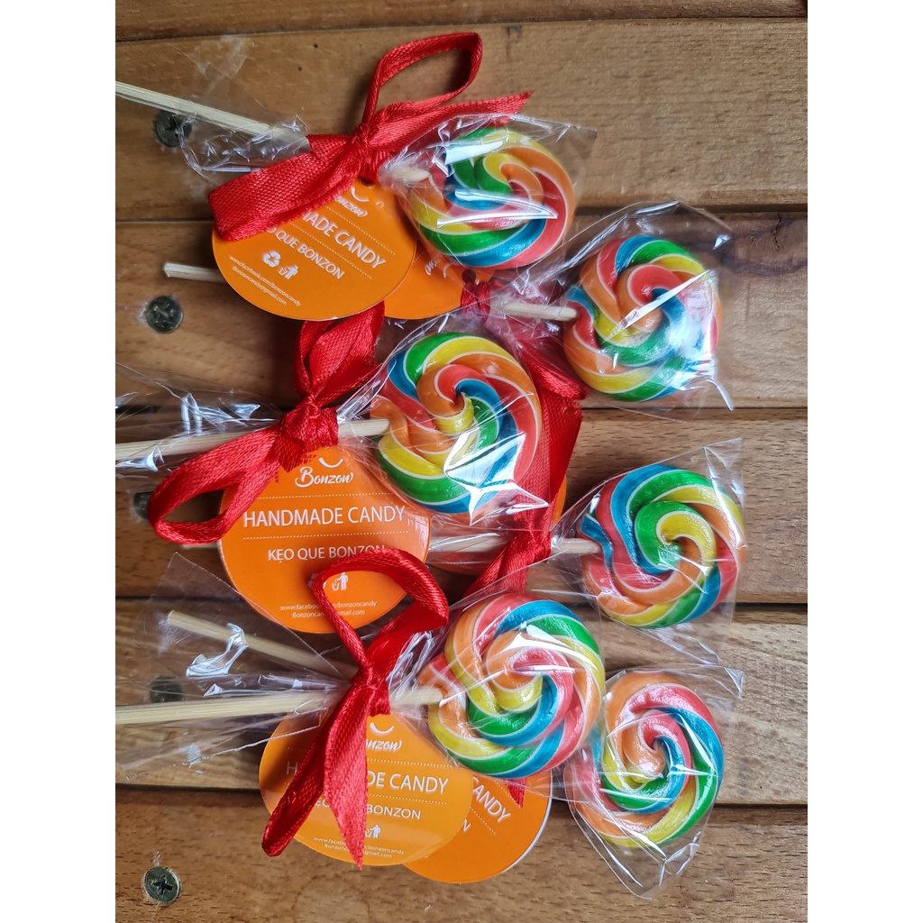 kẹo mút cầu vồng mini, mini rainbow Lollipop.