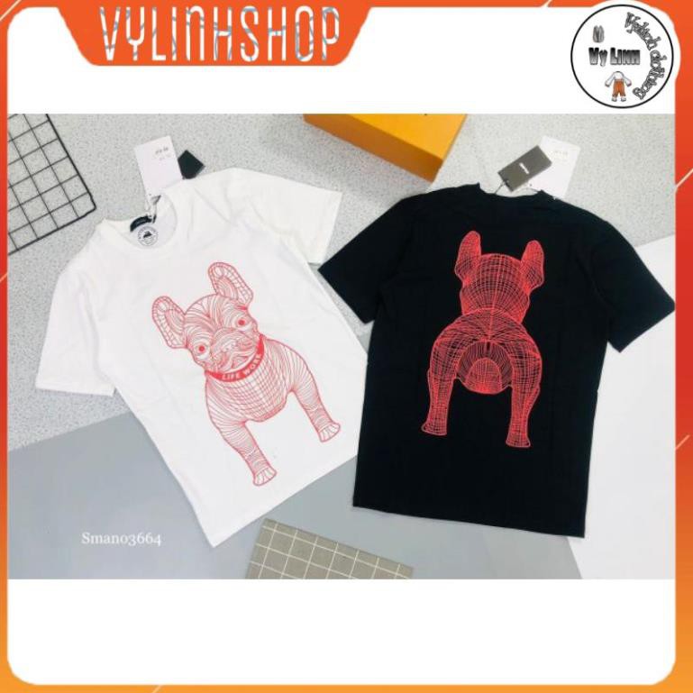 Áo thun nam VYLINHSHOP Áo phông chó BULL DOG cotton hút mồ hôi unisex 2 màu đen trắng size L-XXL