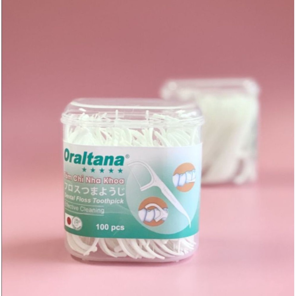 Tăm chỉ nha khoa Oraltana - Lọ 100 que - tăm kẽ răng Oral Tana, xỉa răng, chăm sóc răng lợi tiêu chuẩn xuất Nhật