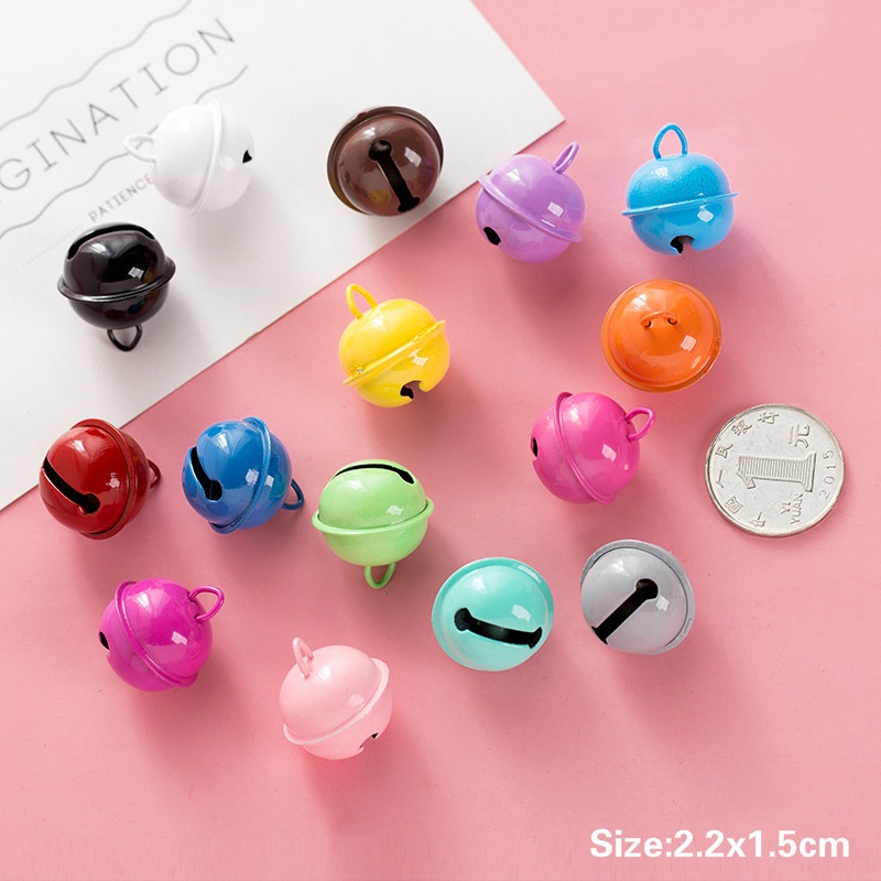 Set 10 chuông kim loại màu sắc ngọt ngào trang trí móc khóa / quần áo cho thú cưng 22mm