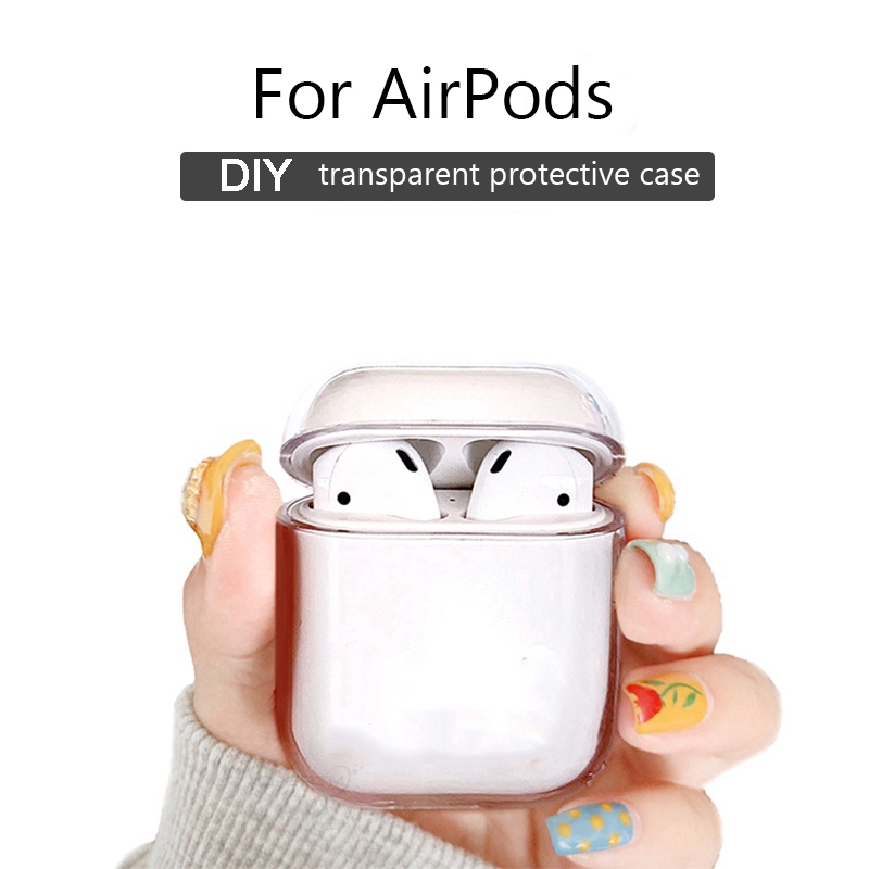 Vỏ hộp tai nghe không dây trong suốt bảo vệ cho Apple Airpods