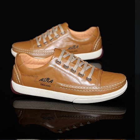 Giầy Nam asisa da bò nappa nhập khẩu mã MV-181 màu vàng bò,giầy thể thao