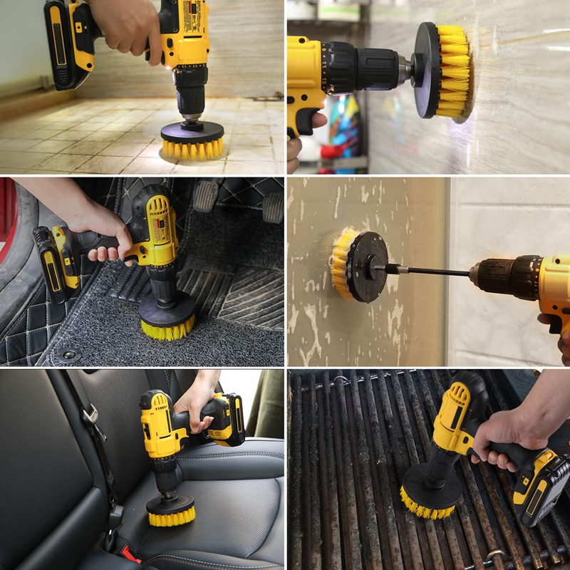 Set 4 Đầu Cọ Gắn Máy Khoan Điện Dùng Vệ Sinh Xe Hơi Sàn Gỗ Phòng Tắm Tiện Dụng